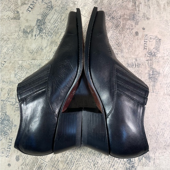 CHARLIE 1 HORSE Brazilian  Western Black Leather Ankle Boot Mules Size 6 - Picture 7 of 14